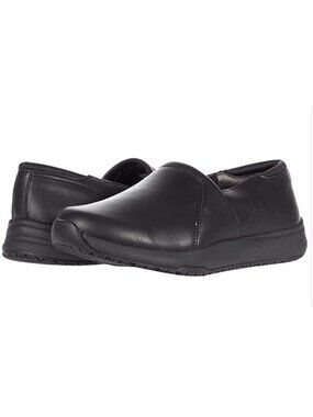 Dr. Scholls Work Womens Dive In Slip On Work Shoes Black Faux Leather Size 8.5